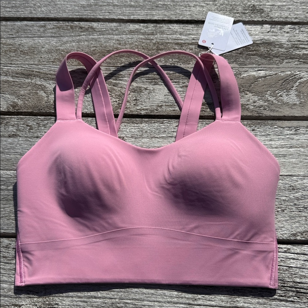 Lululemon Like a Cloud Longline Bra D/DD Cup Pink Frosting size 4 NWT sports bra